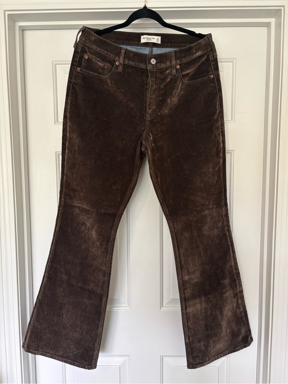Abercrombie & Fitch Brown Velvet Mid Rise Bootcut Pants Size 32